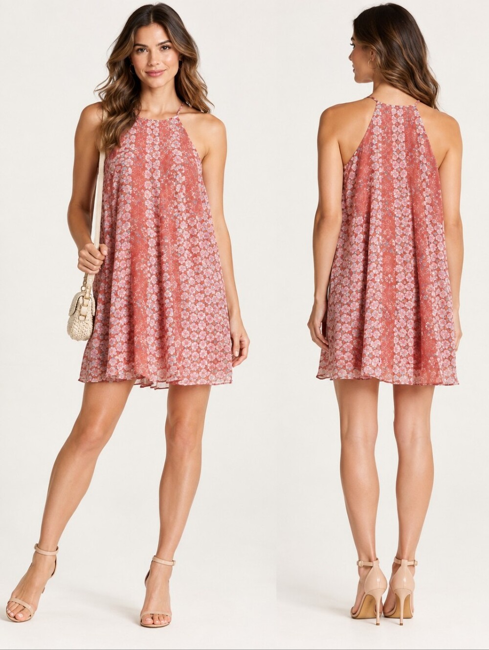 ❤️ REBECCA TAYLOR SILK HALTER SWING DRESS, 4